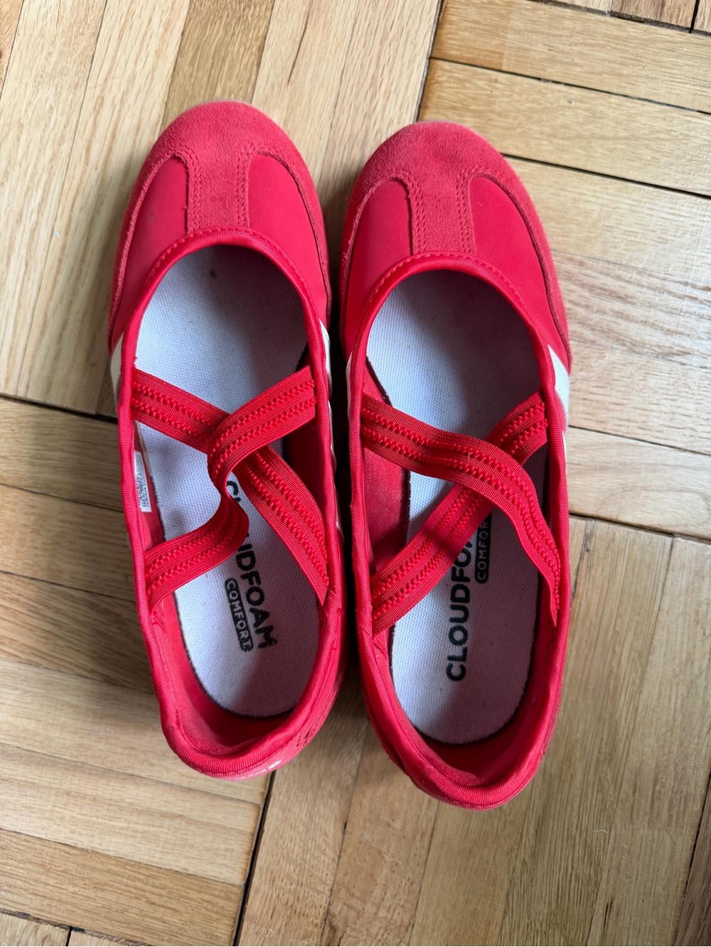 Adidas Barreda Red Slip-On Mary Jane Sneakers